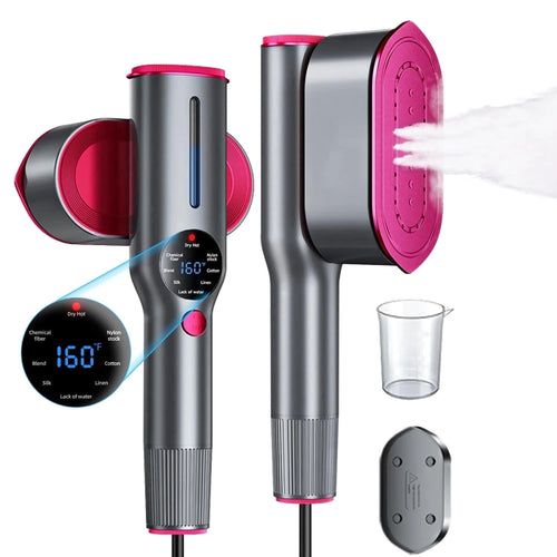 Dr Flash 7-Mode Handheld Garment Steamer, 1200W Portable Travel Steamer with LED Display and 90-Degree Rotatable Handle